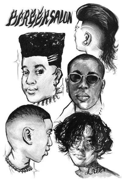 Barber poster made with ink