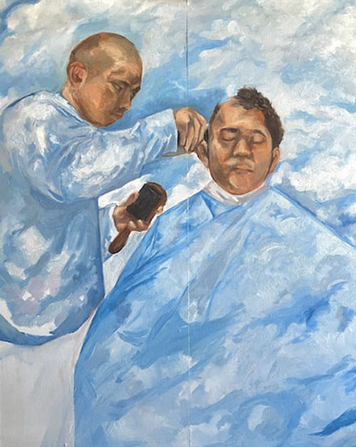 Oil painting on wooden panels